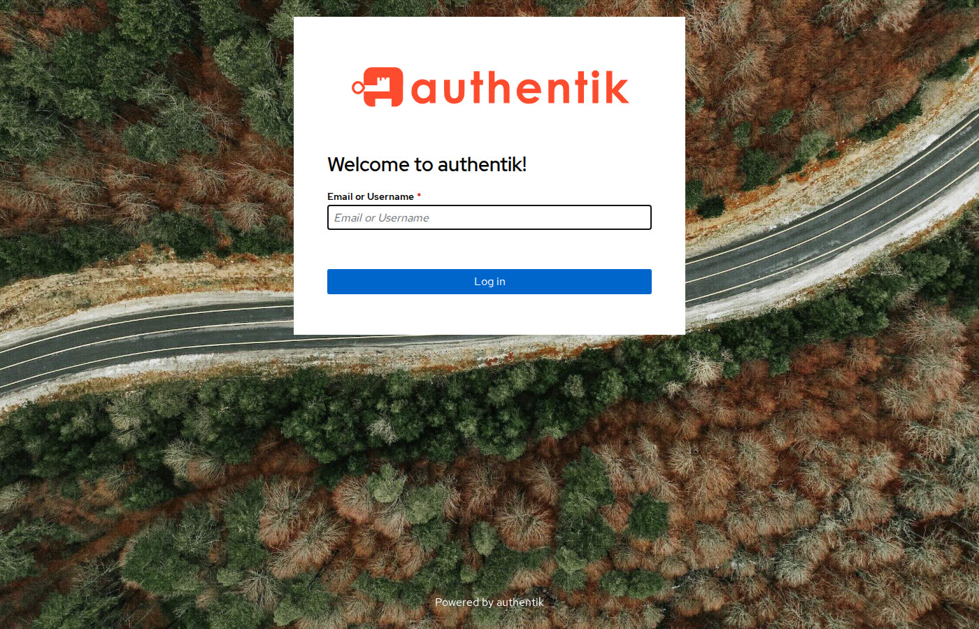 Self-hosted Authentik SSO login screen