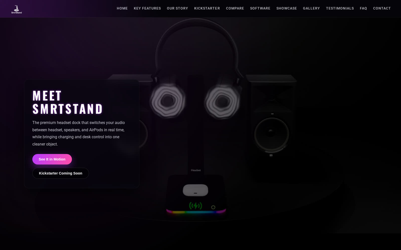 SmrtStand product page — smart headset stand